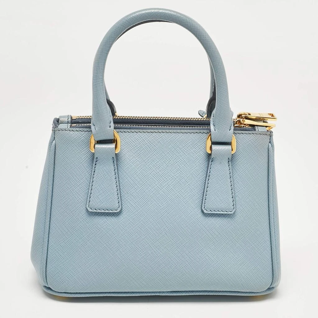 Prada Prada Light Blue Saffiano Lux Leather Mini Double Zip Crossbody Bag 4