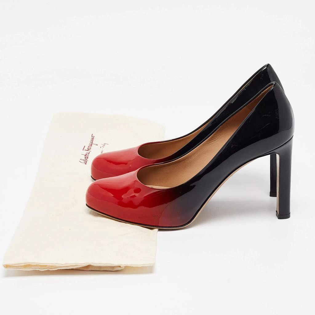 Salvatore Ferragamo Salvatore Ferragamo Red/Black Ombre Patent Leather Platform Pumps Size 38 9