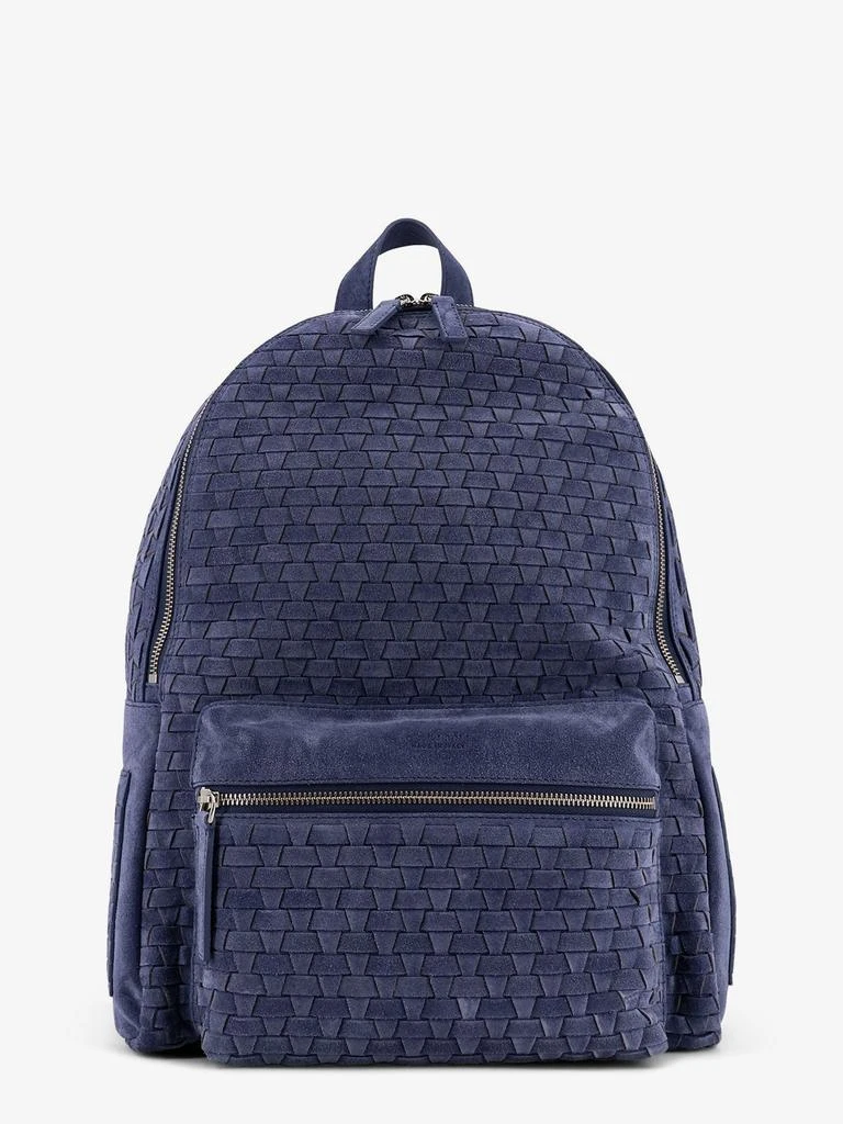 ORCIANI Suede backpack with woven pattern
