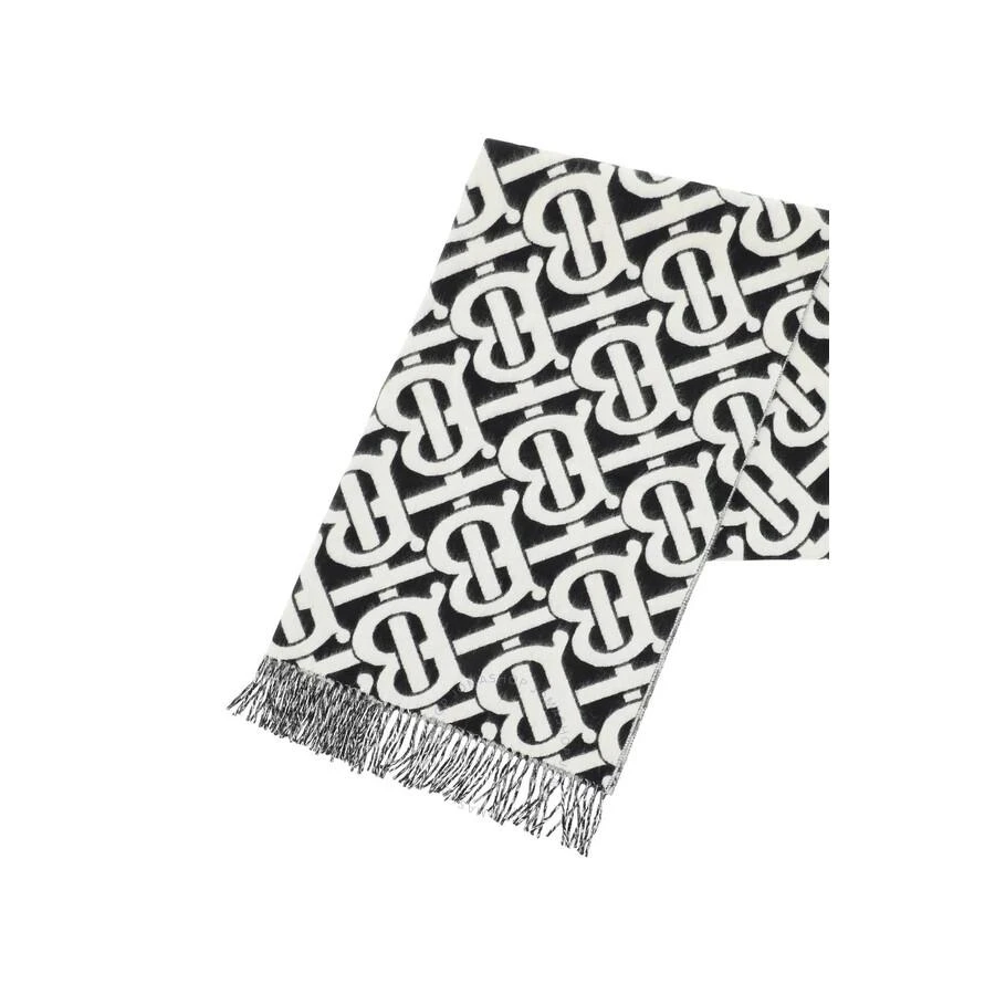 Burberry Black / White Monogram Cashmere Scarf 3