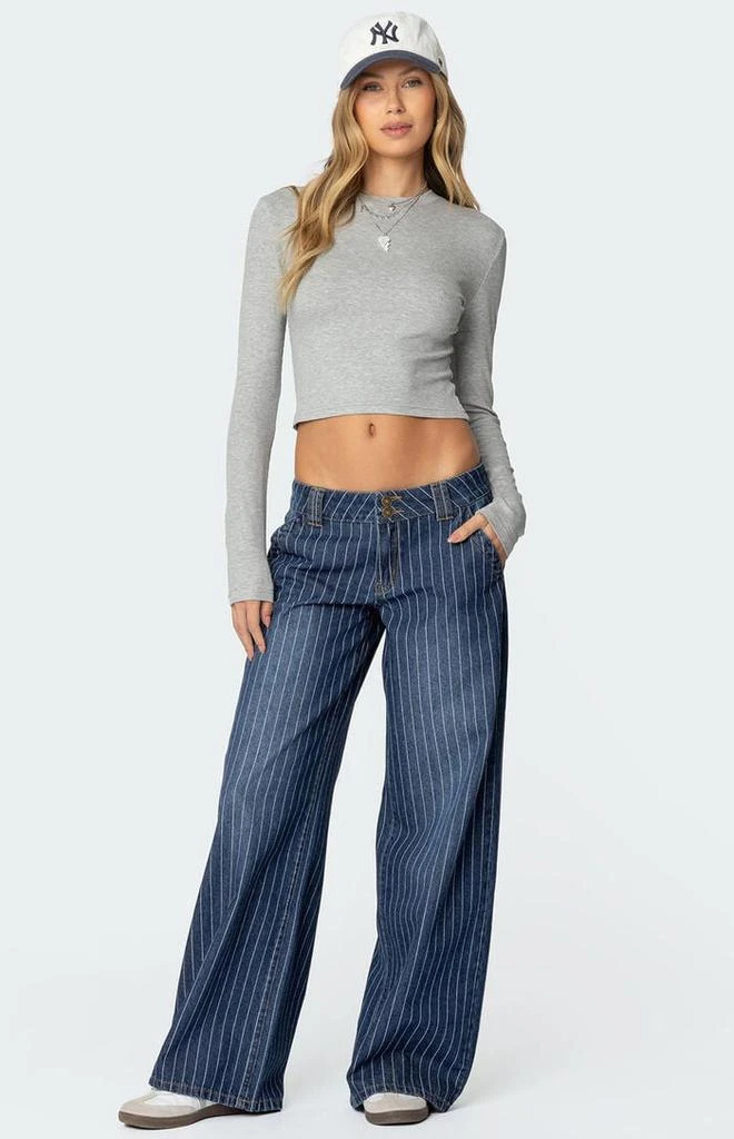 Edikted Cory Striped Low Rise Jeans 3