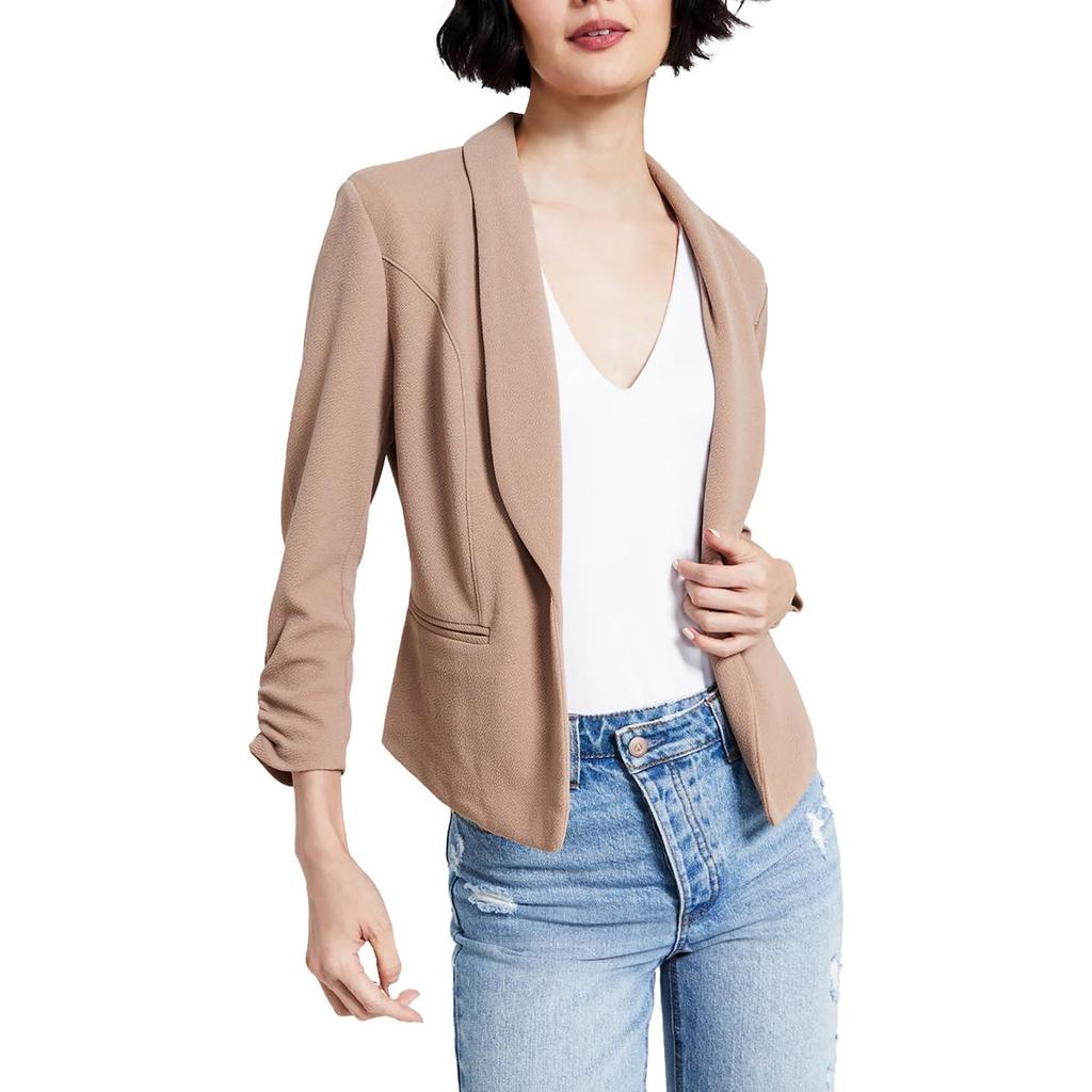 Bar III Petites Womens Sit Seprate Work Wear Open-Front Blazer