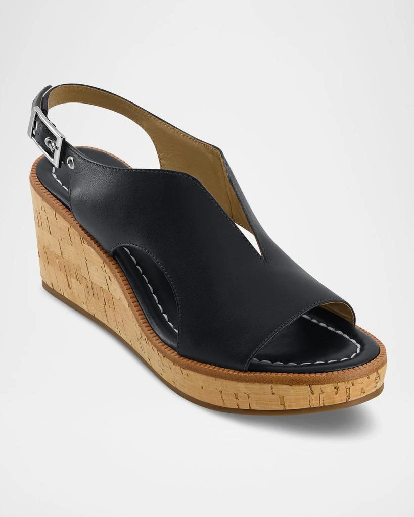 Bernardo Kuarta Leather Cork Wedge Sandals 3