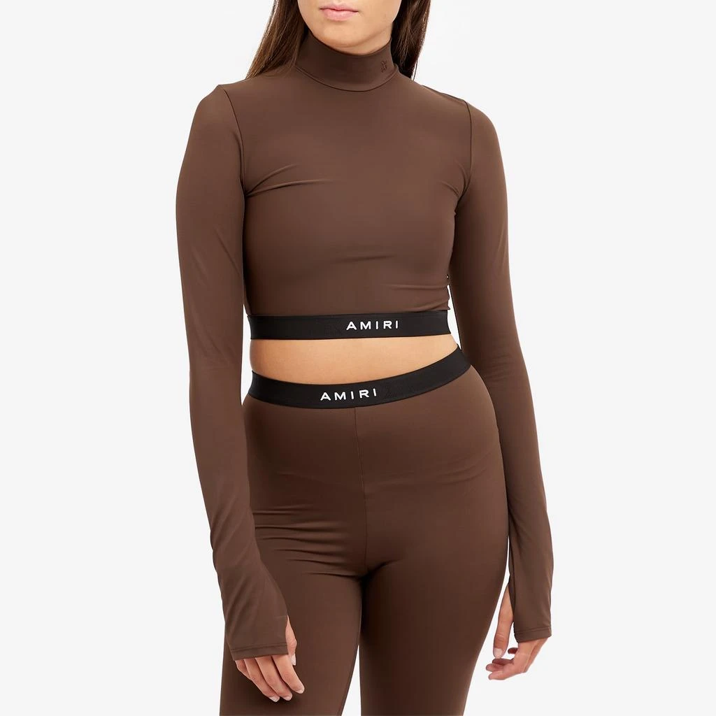 AMIRI AMIRI Long Sleeve Mock Neck Crop Top 2