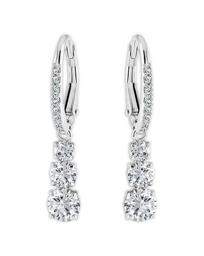 Swarovski Stilla Attract Triple Crystal Charm Hoop Earrings 1