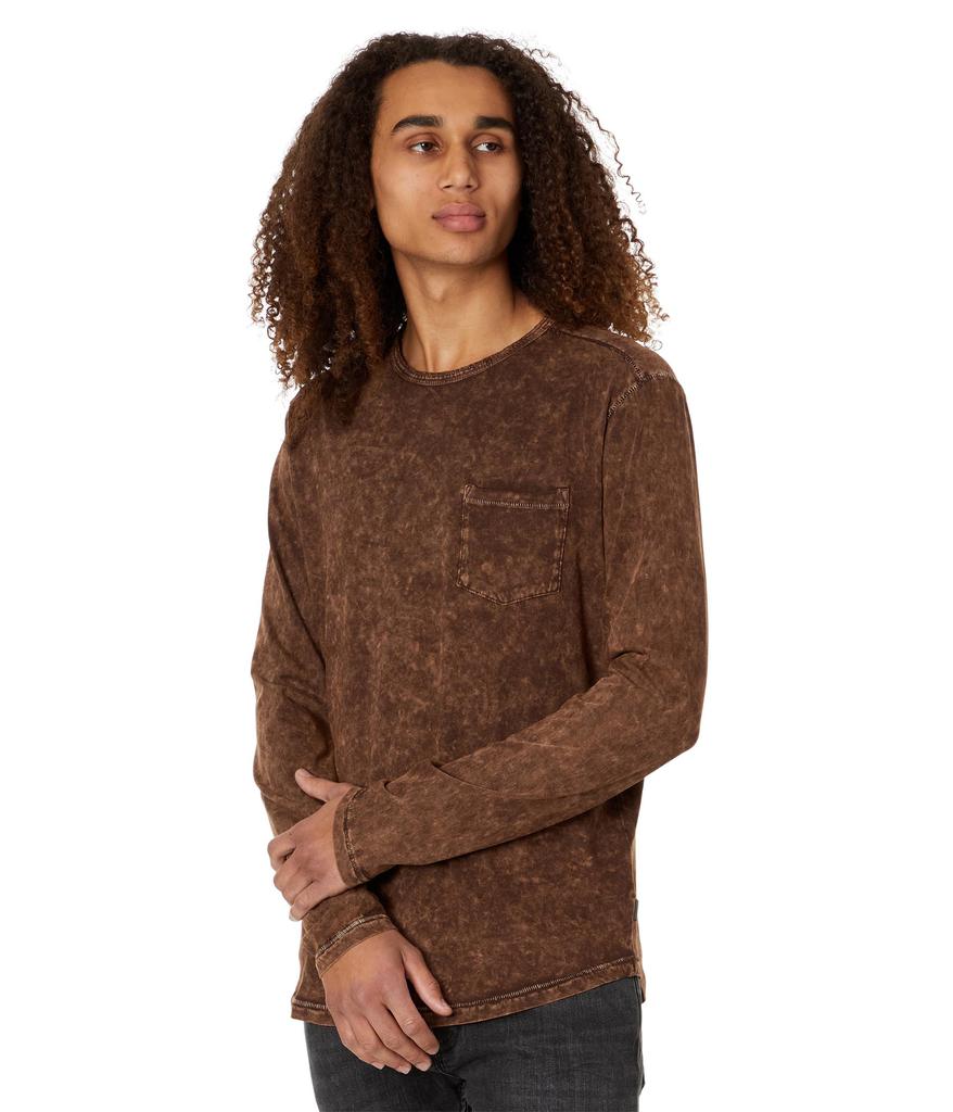 John Varvatos Sid Long Sleeve Crew with Chest Pocket with Galaxy Wash K6393Z4