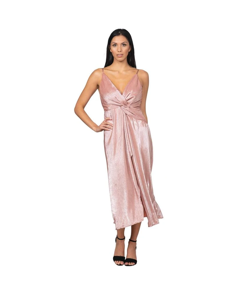 Bebe Twist Front High Slit Gown 1