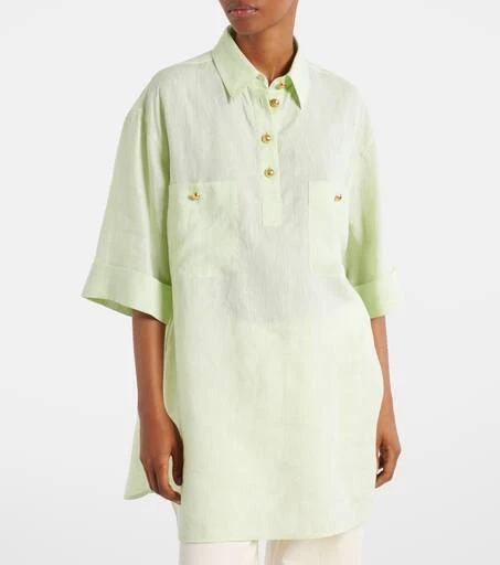 Valentino Oversized linen polo shirt 5