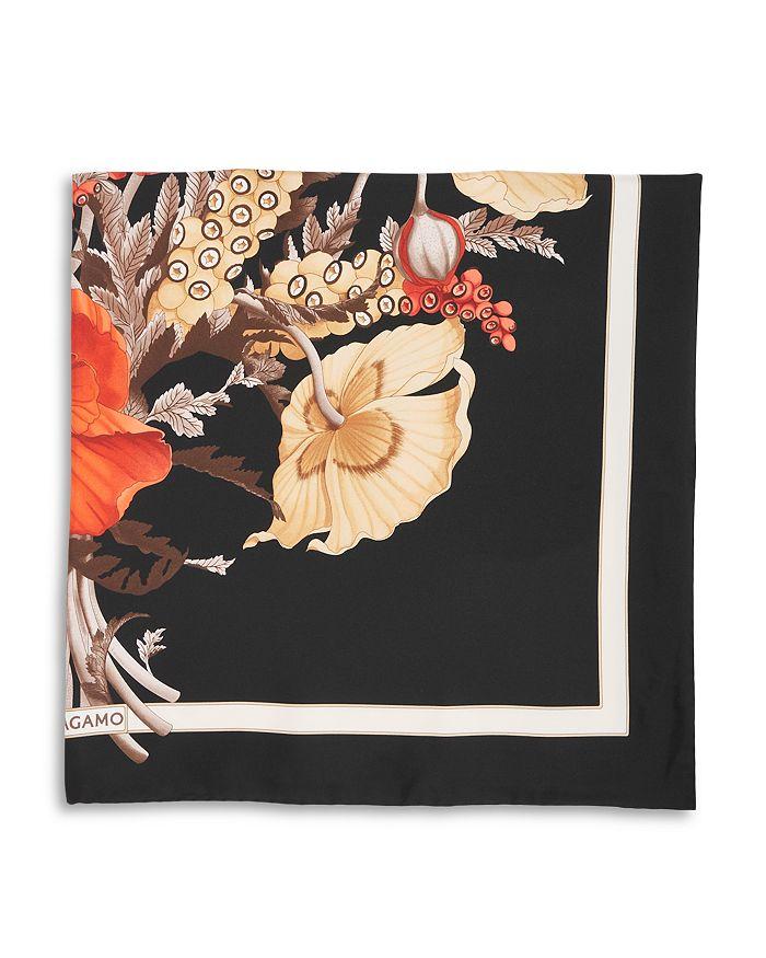 Ferragamo Poppies Print Silk Scarf