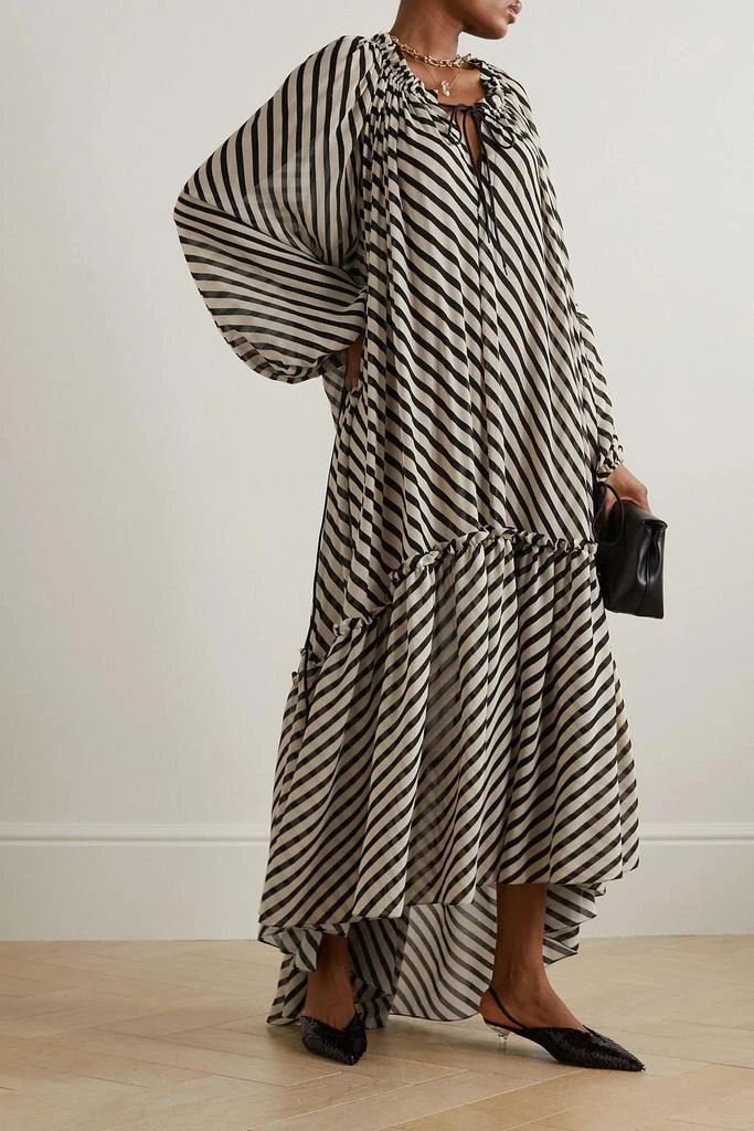 PETAR PETROV Hydra ruffle-trimmed striped crepon maxi dress 2