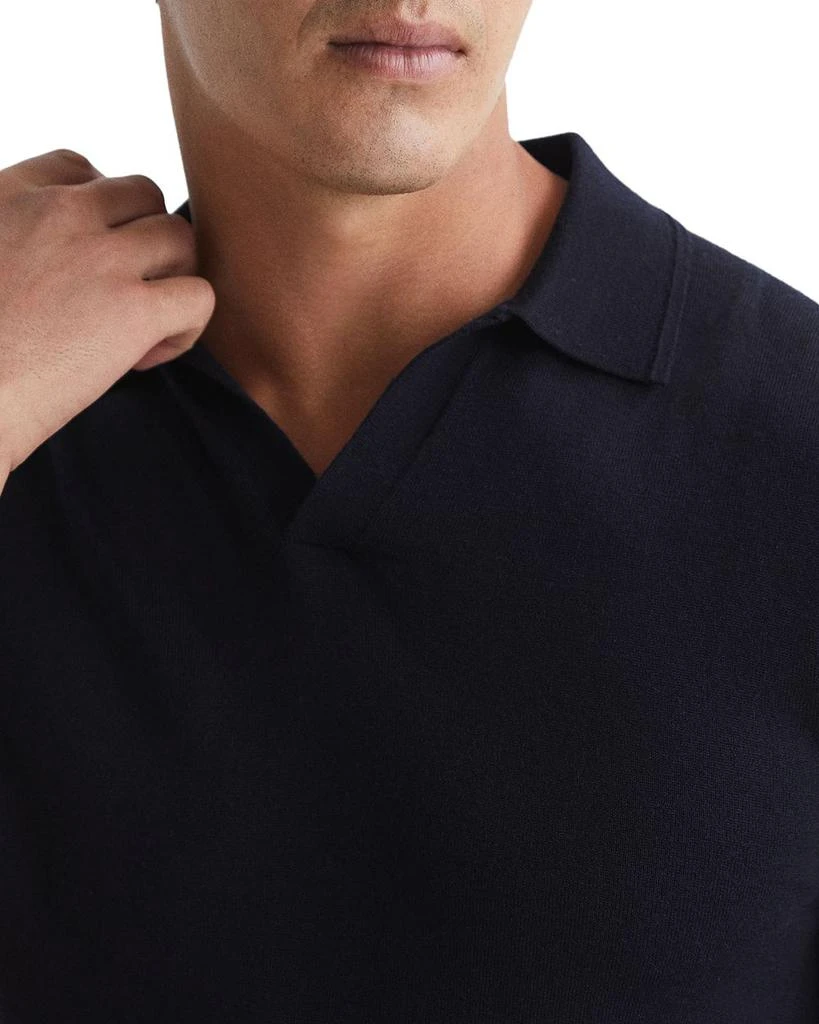 REISS Duchie Short Sleeve Open Collar Merino Polo Shirt 5