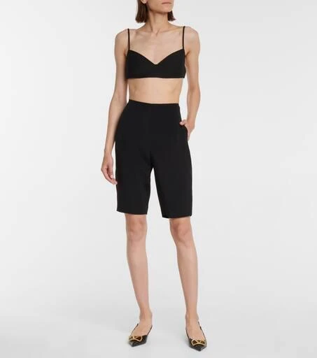 Valentino Stretch wool and silk-blend biker shorts 5