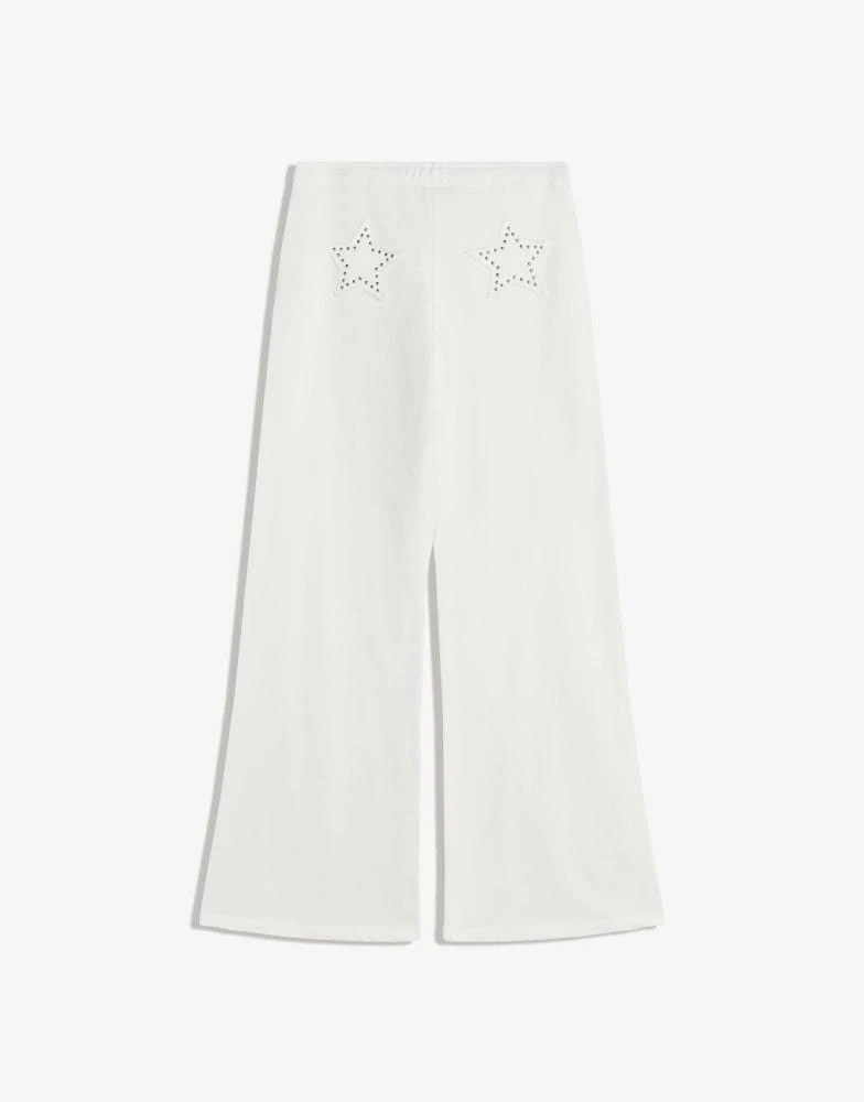 Bershka Bershka Plush trousers with studs in white 3