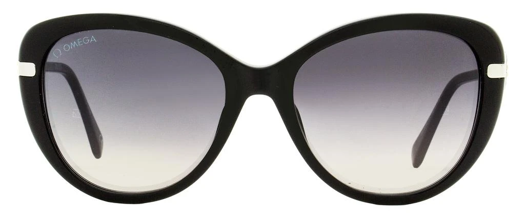 Omega Omega Women's Cat Eye Sunglasses OM0032 01C Black/Rhodium 56mm 2