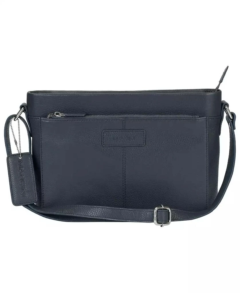 Mancini Leather Goods Pebble Loretta Leather Crossbody Handbag with Organizer 1