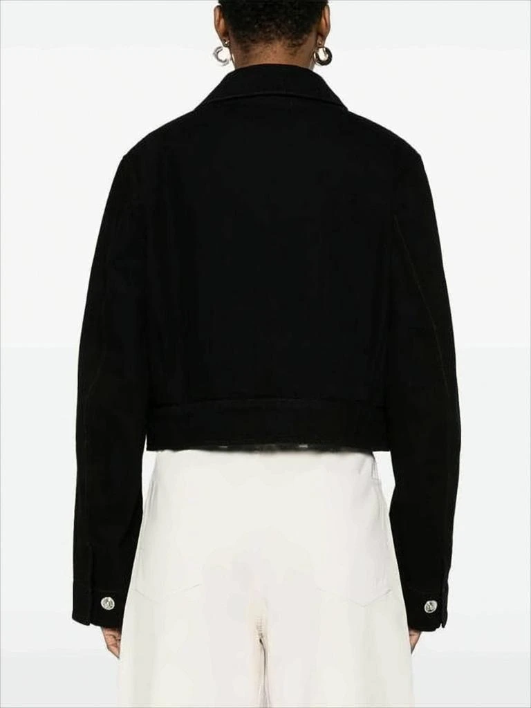 Lemaire Cropped Black Denim Jacket With Boxy Silhouette And Classic Collar 2
