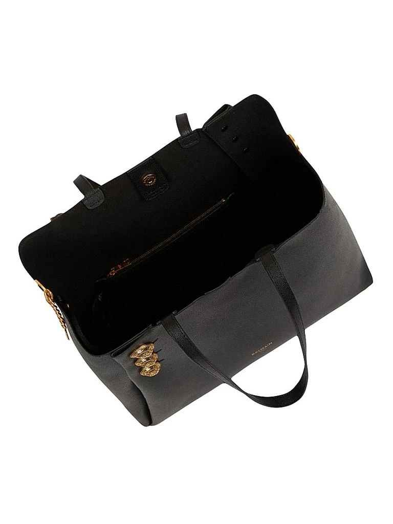 Balmain Emblème Grained Leather Tote Bag 4