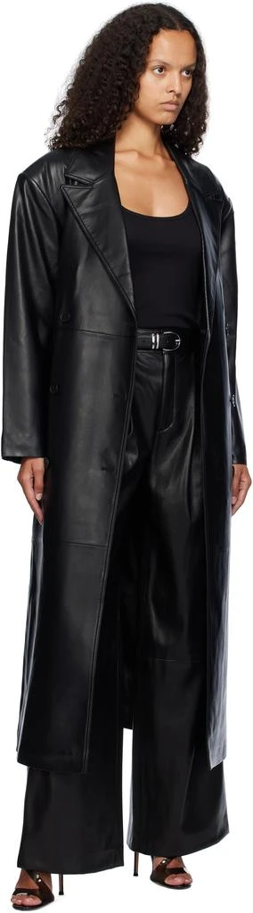 The Frankie Shop Black Tina Faux-Leather Trench Coat 4