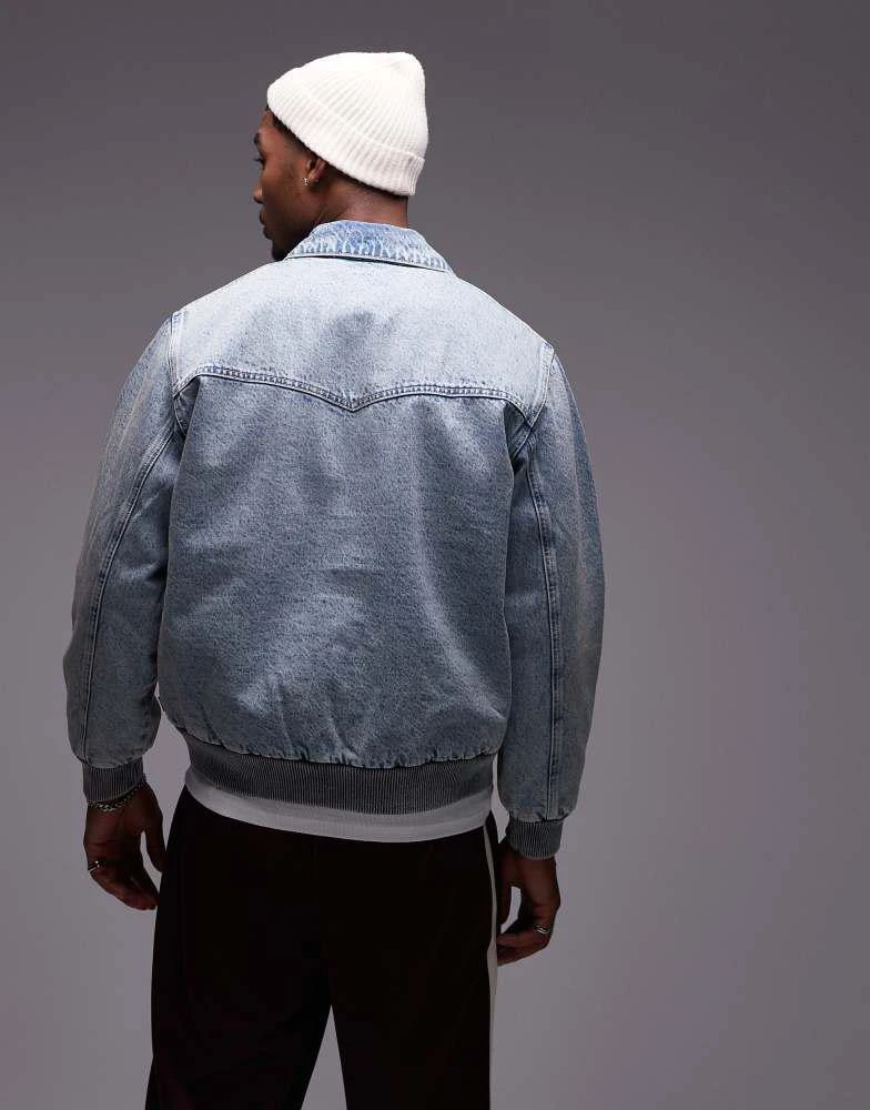 Levi's Levi's Workwear capsule embarcadero aviator bomber jacket lightweight denim in light wash 4