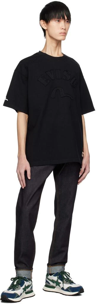 Evisu Black Appliqué T-Shirt 4