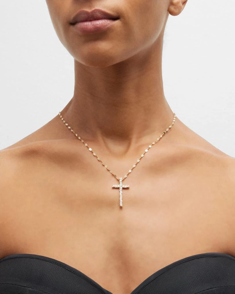 LANA 14K Yellow Gold Multi Fancies Round Larce Cross Pendant Necklace 2