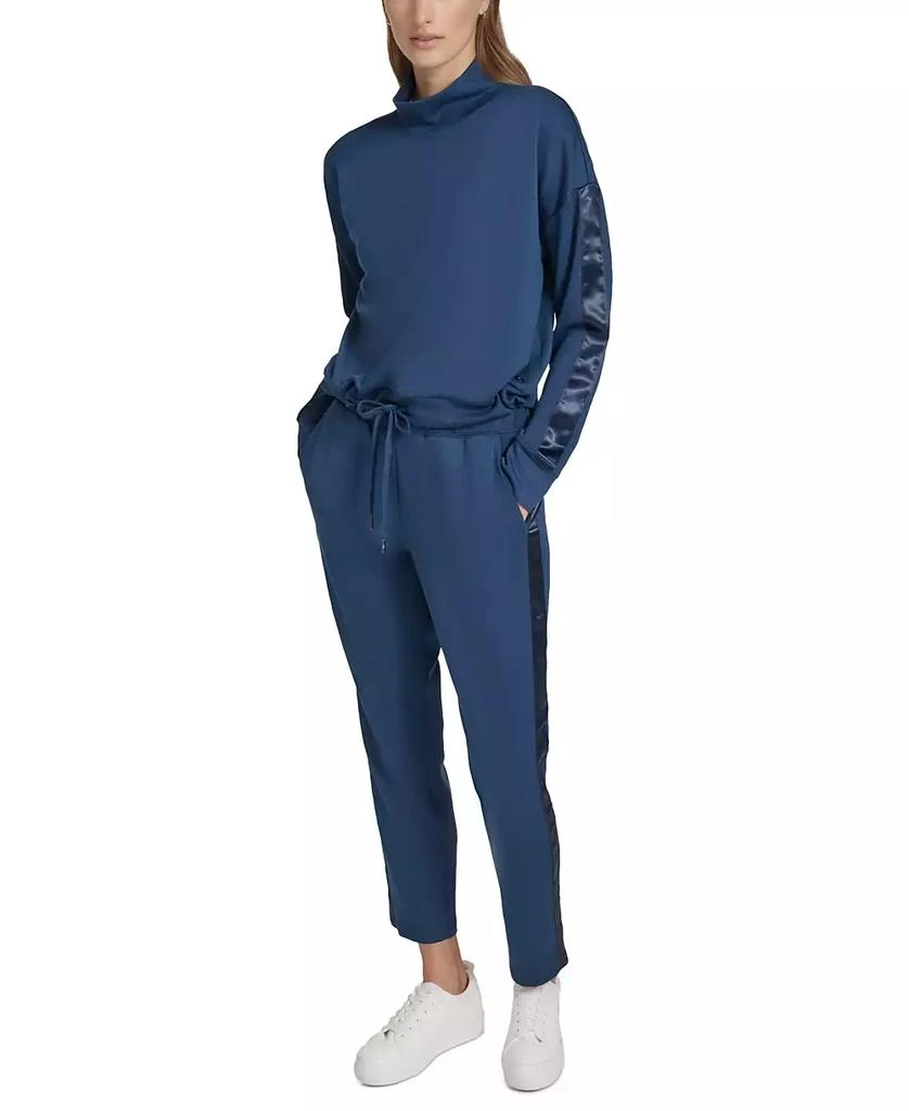 Marc New York by Andrew Marc Women's Mixed-Media Scuba Turtleneck Top 4