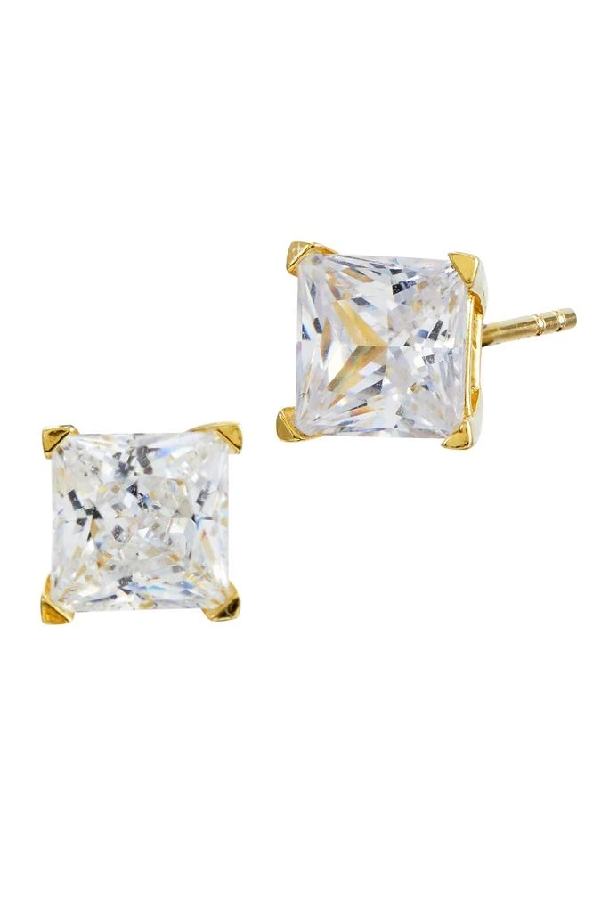 Savvy Cie Jewels 14KT Post And SS 6MM Princess Cut Stud Earrings