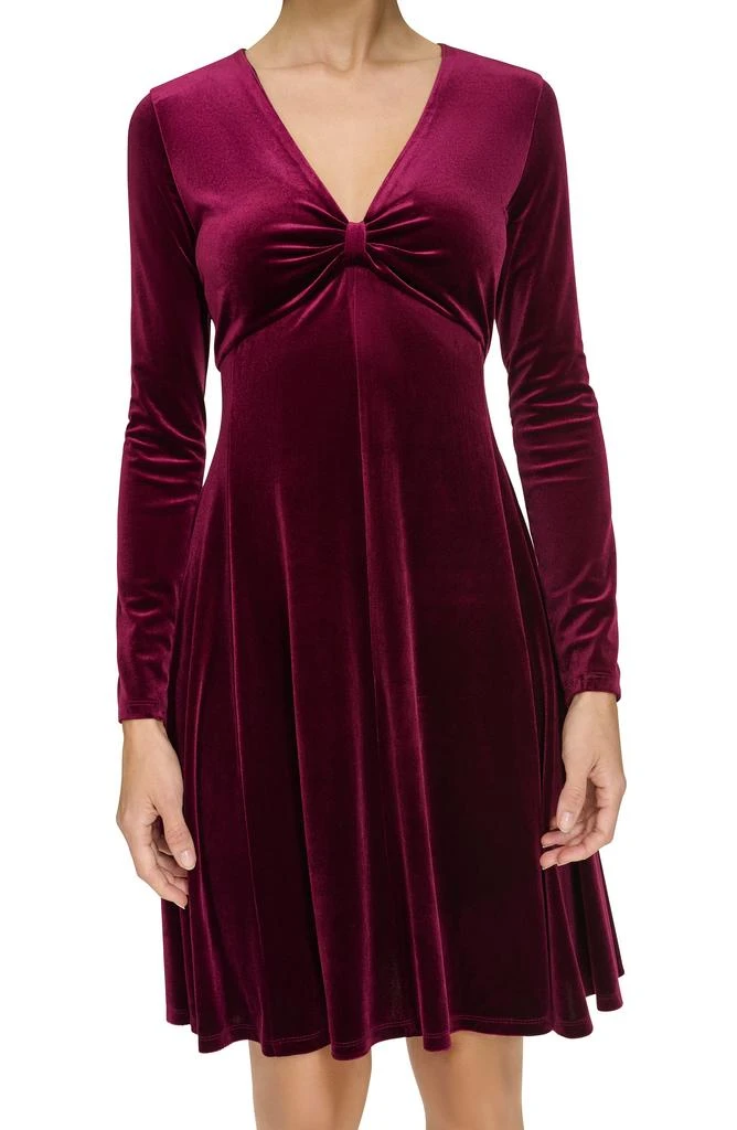 Tommy Hilfiger Long Sleeve Fit & Flare Velvet Dress 3
