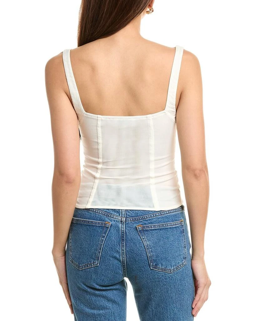 WeWoreWhat Ruched Cup Scoop Linen-Blend Corset 2