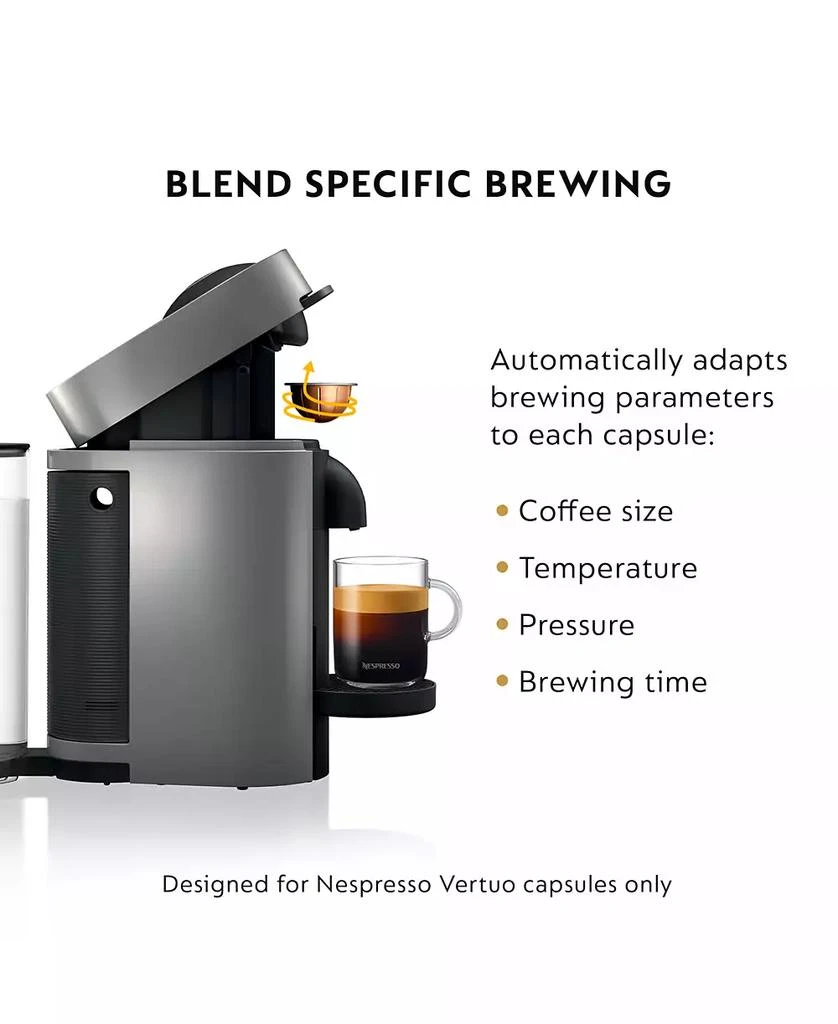 Nespresso Vertuo Plus Coffee and Espresso Machine by De'Longhi, Gray 9