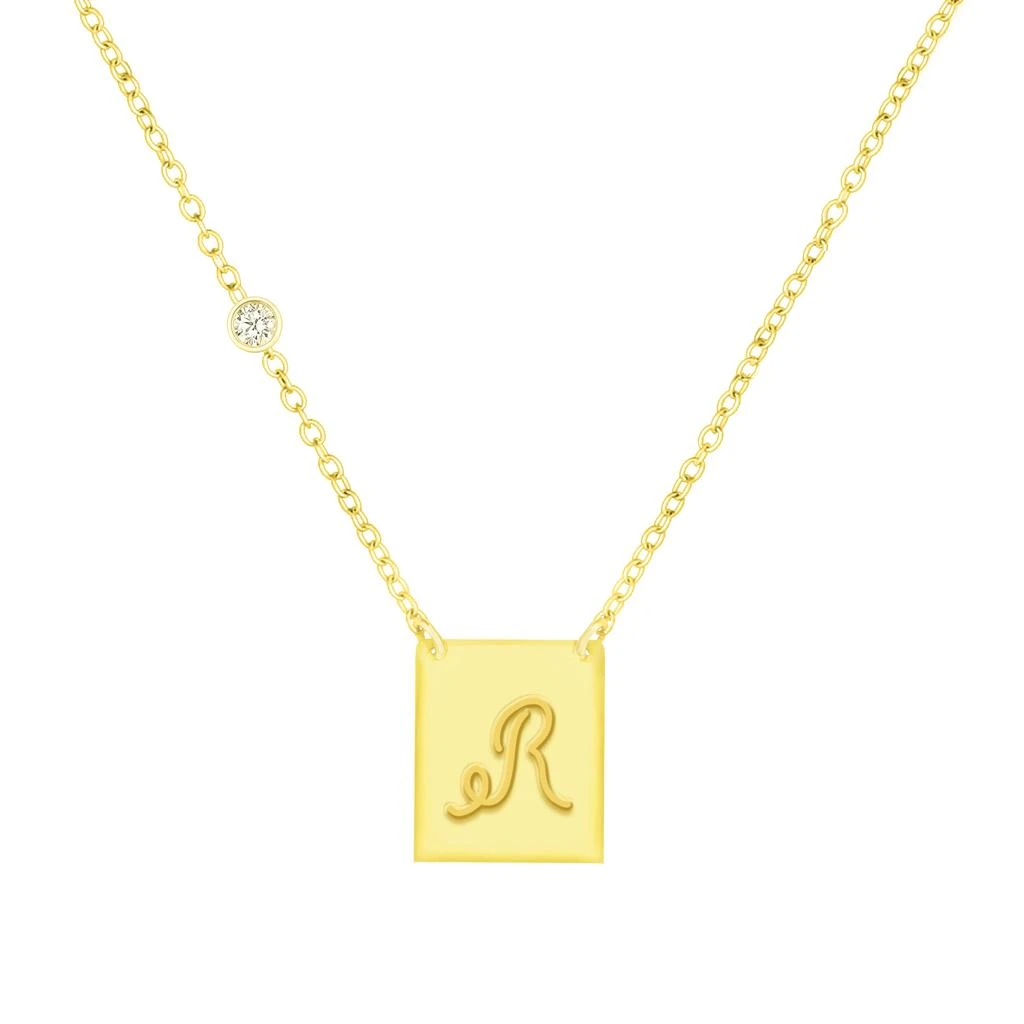 Savvy Cie Jewels 18K GOLD PLATED OVER STERLING SILVER NECKLACE WITH CZ 23