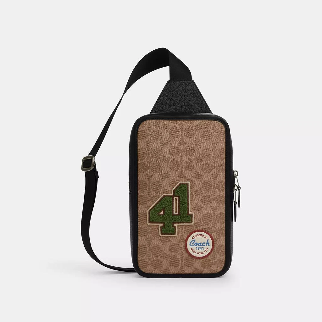 Coach Sullivan Pack In Signature Canvas With Patches 1