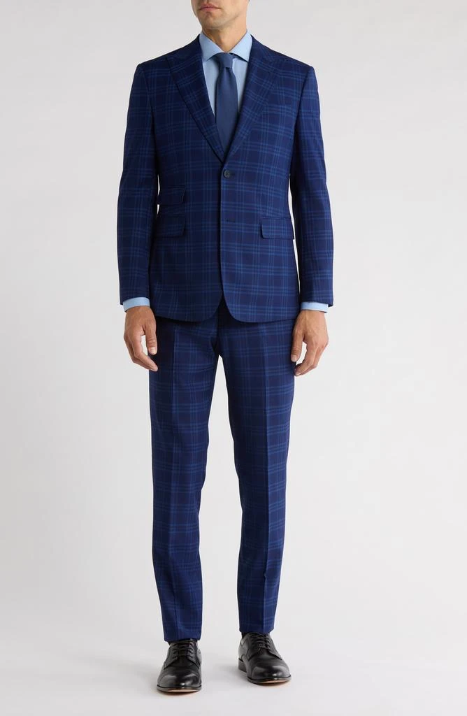 English Laundry Trim Fit Plaid Two-Piece Suit