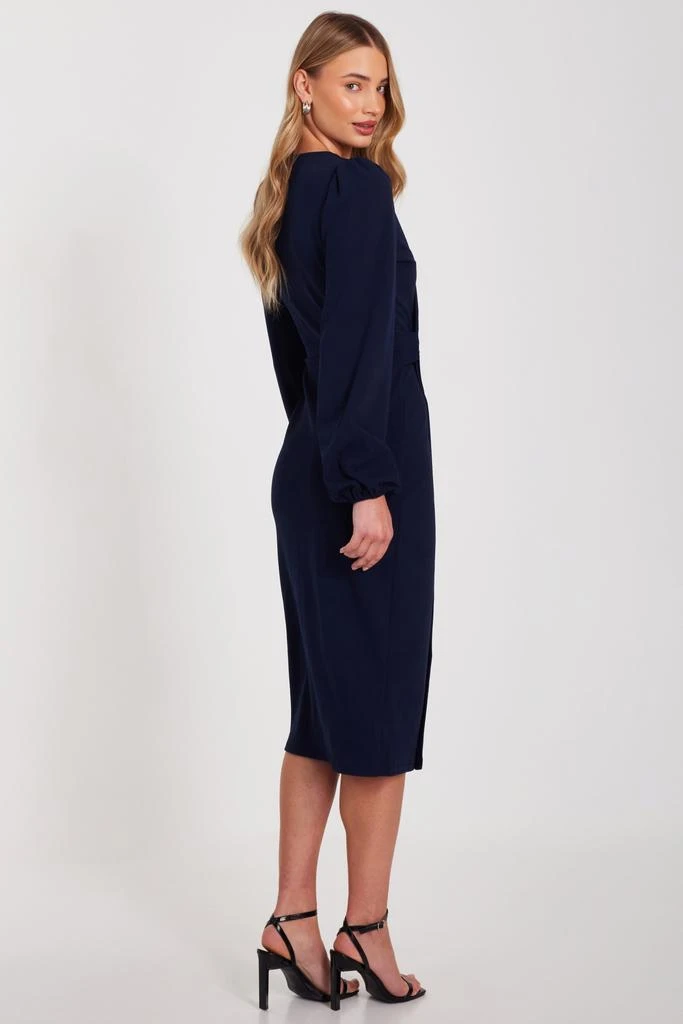 QUIZ Women's Scuba Crepe Long Sleeve Wrap Midi Dress 2