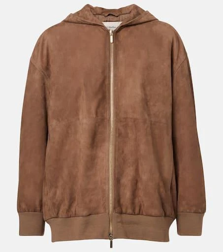 Max Mara Suede zip-up hoodie 1