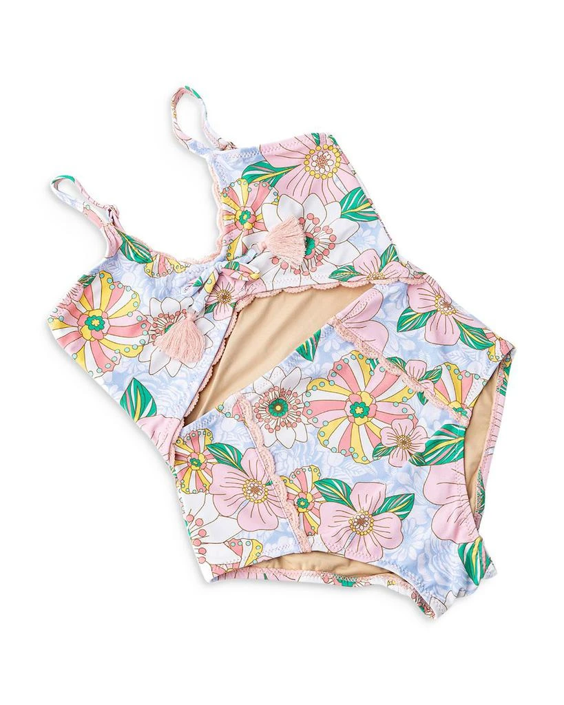 Shade Critters Girls' Retro Floral Monokini One Piece Swimsuit - Little Kid, Big Kid 2