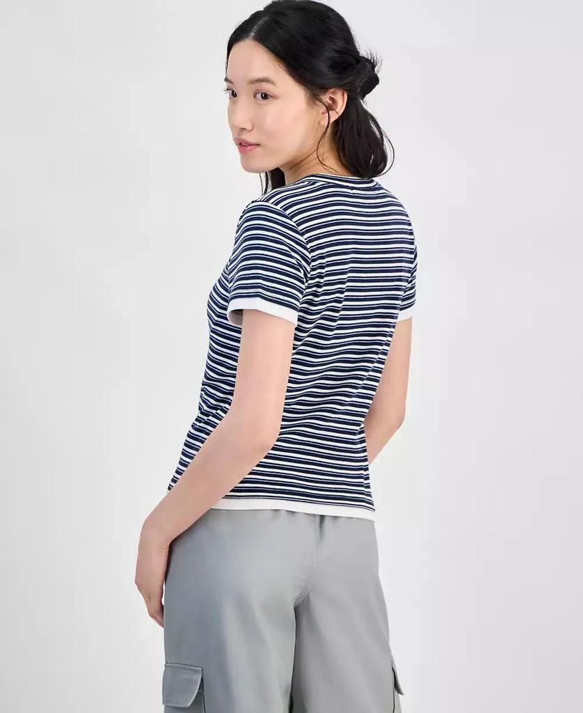 Hippie Rose Juniors' Layered Look Striped T-Shirt 2
