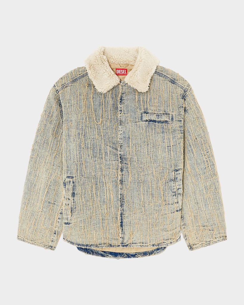 Grained Leather L-HEIN Jacket with Patchworks – On Sale Now with