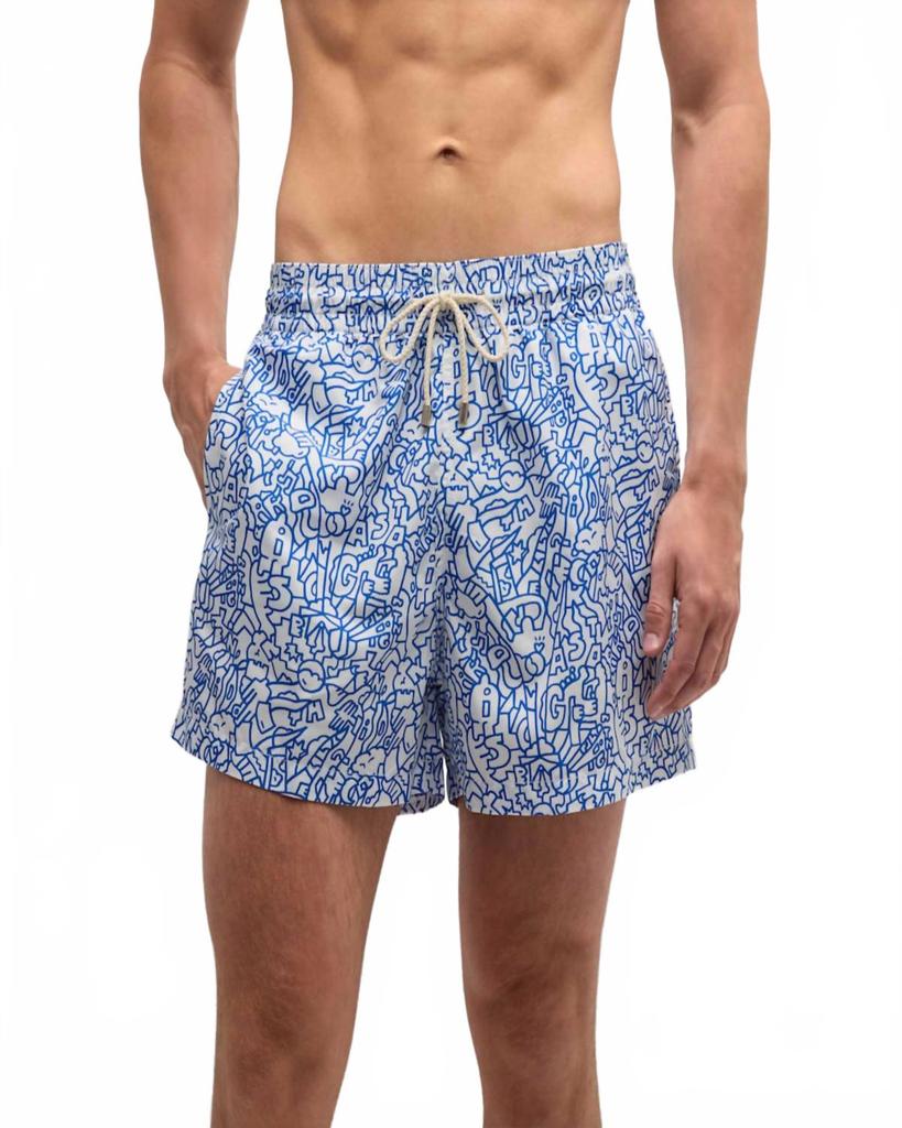 Arrels Marie Lavis Vibes Swim Trunks In Blue/white