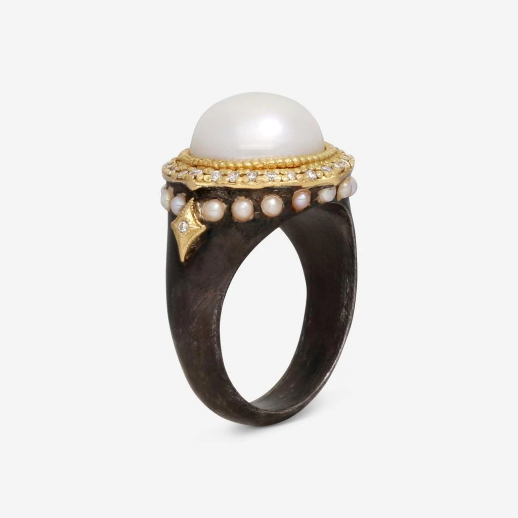 Armenta Armenta Old World 18K Yellow Gold & Blackened Sterling Silver Ring Sz. 6.5  18758 1