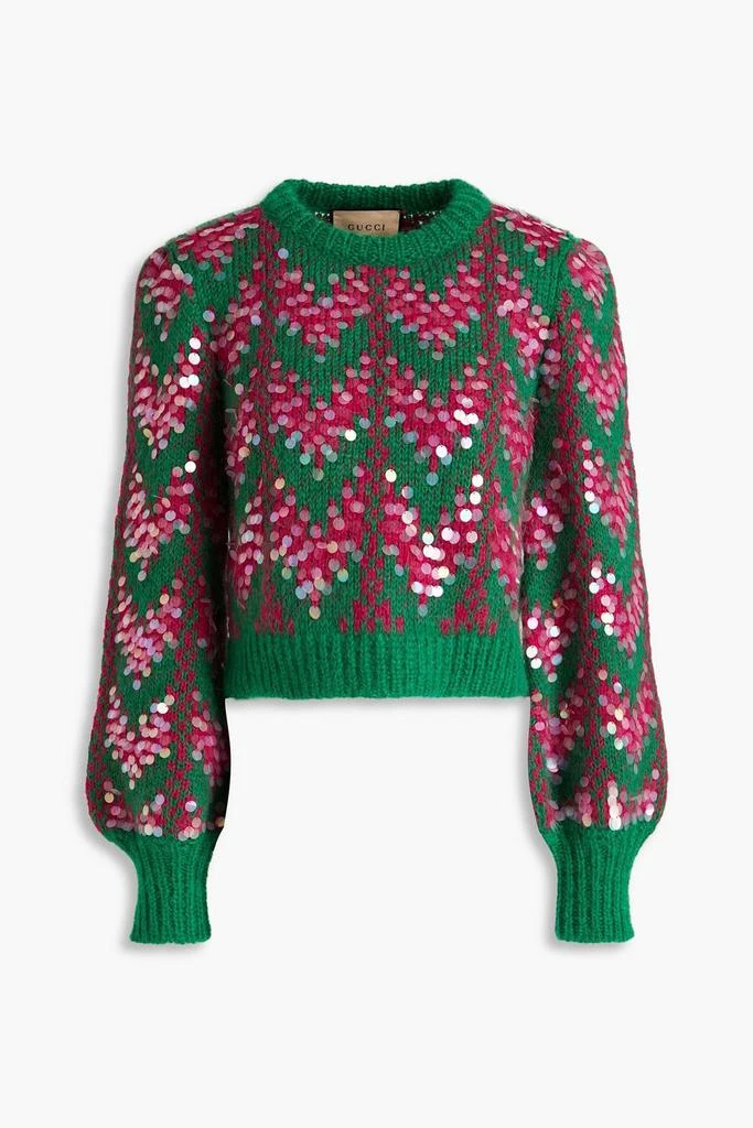 Gucci Sequin-embellished mohair-blend sweater 1