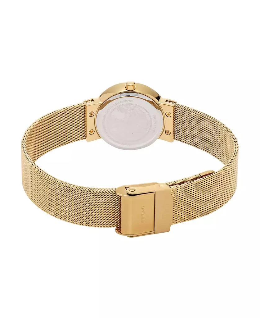 Bering Women's Crystal Gold-Tone Stainless Steel Mesh Bracelet Watch 26mm 3