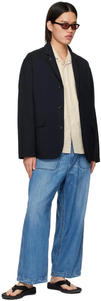 Nanamica Off-White Open Collar Shirt 4