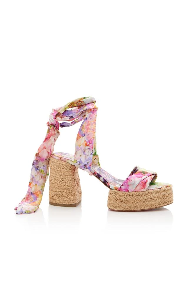 Christian Louboutin Christian Louboutin - Mariza Du Desert 70mm Sash-Tie Woven Platform Sandals - Multi - IT 37 - Moda Operandi 1