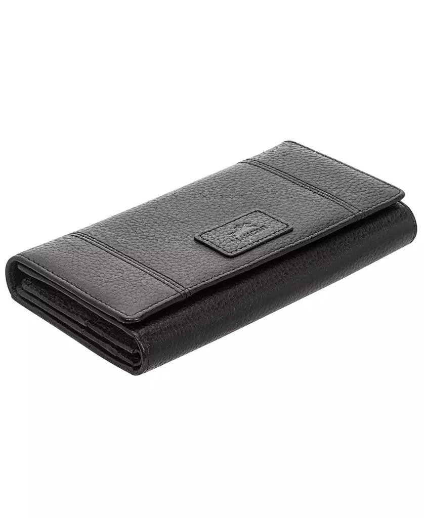 Mancini Leather Goods Women's Pebbled Collection RFID Secure Trifold Wing Wallet 6