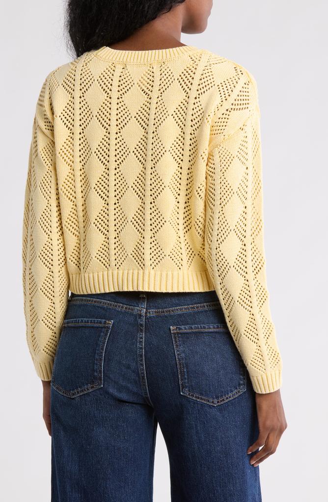 Cotton Emporium Pointelle Openwork Cotton Sweater