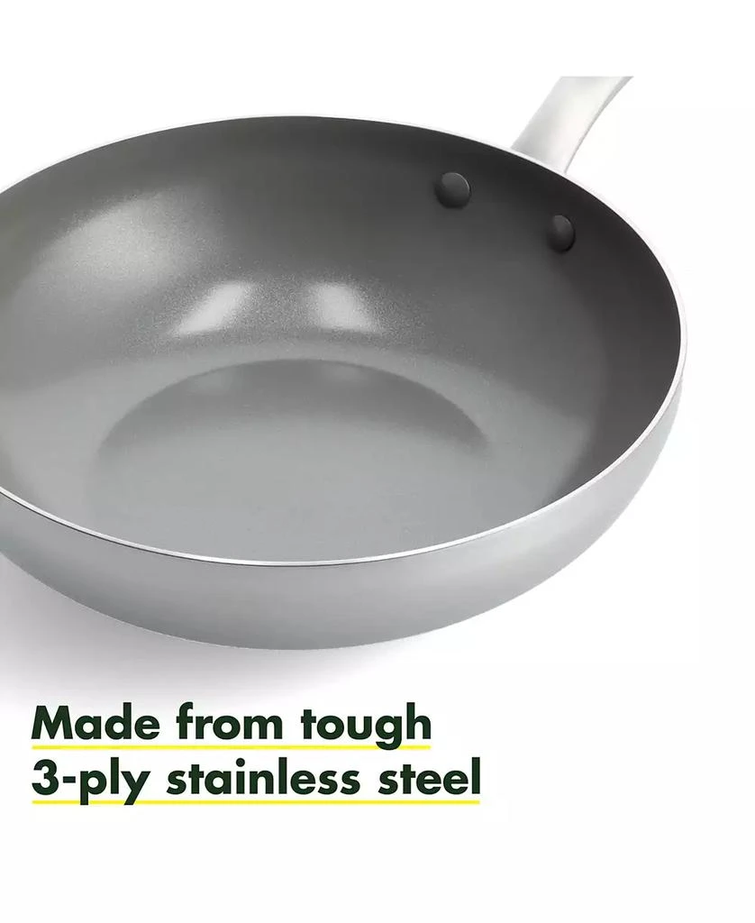 Greenpan Chatham Stainless Ceramic Nonstick Wok, 11" 4