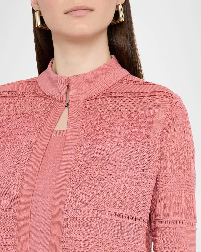 Misook Heritage Multi-Stitch Tonal Knit Jacket 5