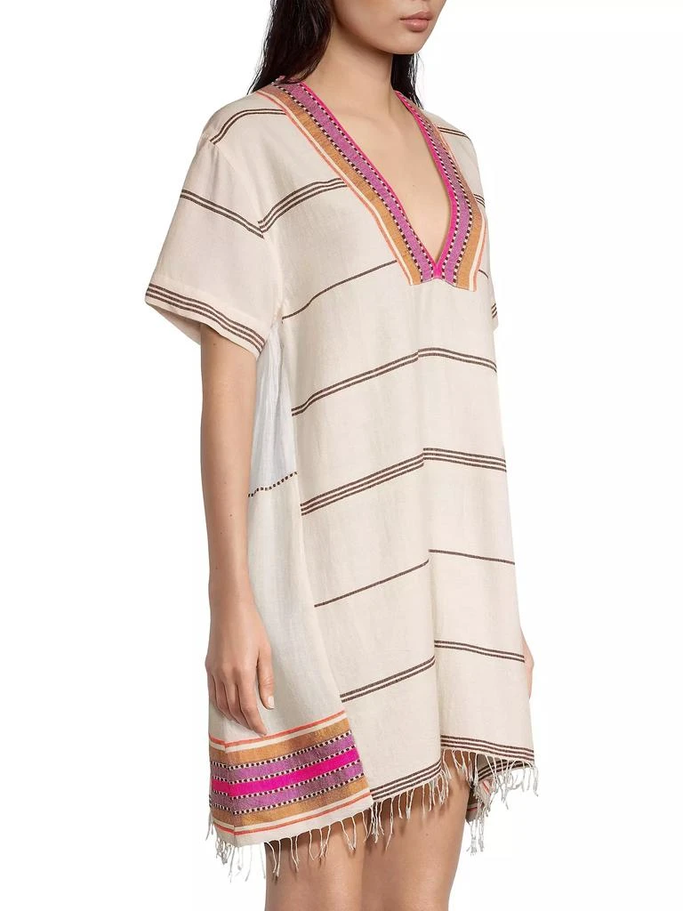LEMLEM Amina Stripe Woven V-Neck Caftan 4
