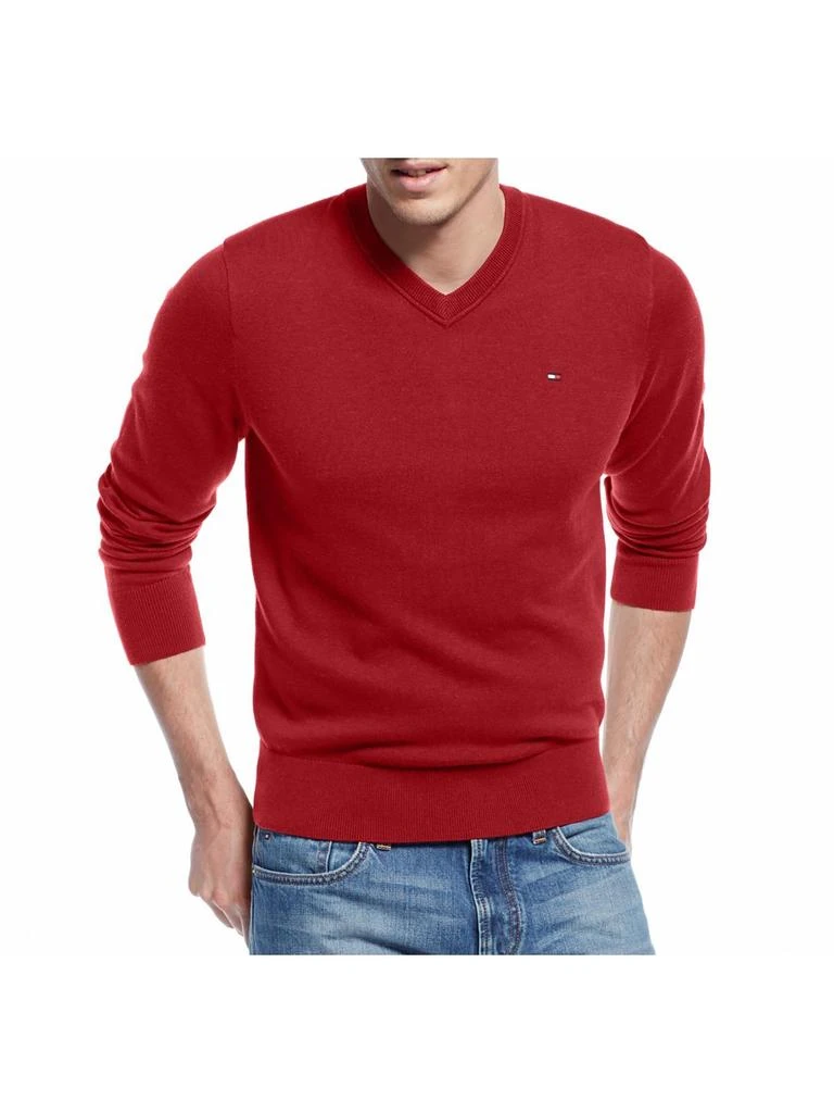 Tommy Hilfiger Mens Cotton Long Sleeves V-Neck Sweater 1